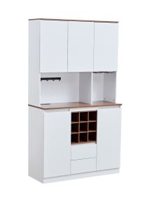 Farmhouse Coffee Bar Cabinet ,68.89'' Kitchen Buffet Cabinet With Storage, Liquor Cabinet For Home &