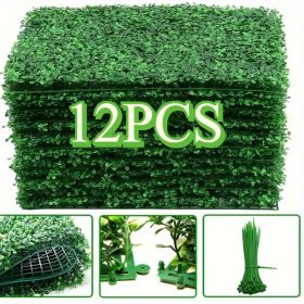 24x16 Inch 12 PCS Artificial Boxwood Hedge Panel - Realistic Fake Grass Wall Decor for Outdoor Fence, Garden Privacy