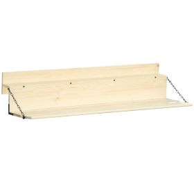 Hanging Balcony Table, Spruce Wood Foldable Railing Bar, Serving Table & Desk, Fits up to 3.9 Inches, Natural