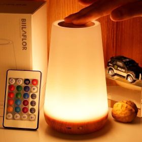 Dimmable Touch Lamp for Bedroom, Portable Table Bedside Desk Lamps, 5 Brightness and 13 RGB Colors