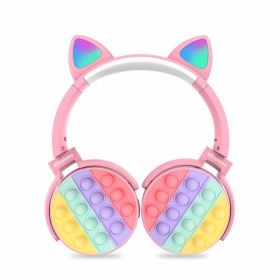 Stress Reducing Headphones, Children's Toy Headphones (Color: Pink)