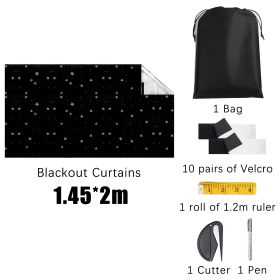 Blackout Curtains With Tools Star Pattern Blackout Shades Film (Option: W13627259)