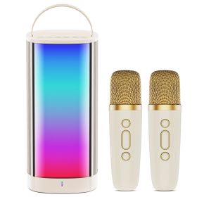 JYX D31-T Karaoke Machine With 2 Wireless Microphones For Adults And Kids (Color: Beige)