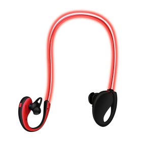 1Pc Wireless Sports Headsets Wireless V4.1 Neckband Earphones HD Stereo Sweat-proof Headphones Earbuds With  LED Light Mic 8Hrs Work Running (Option: 1Pc Red)